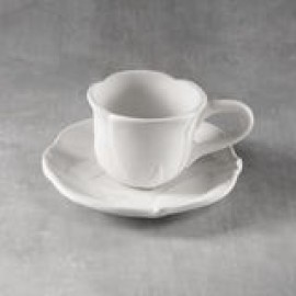 Ceramic Bisque Flower Tea Cup & Saucer